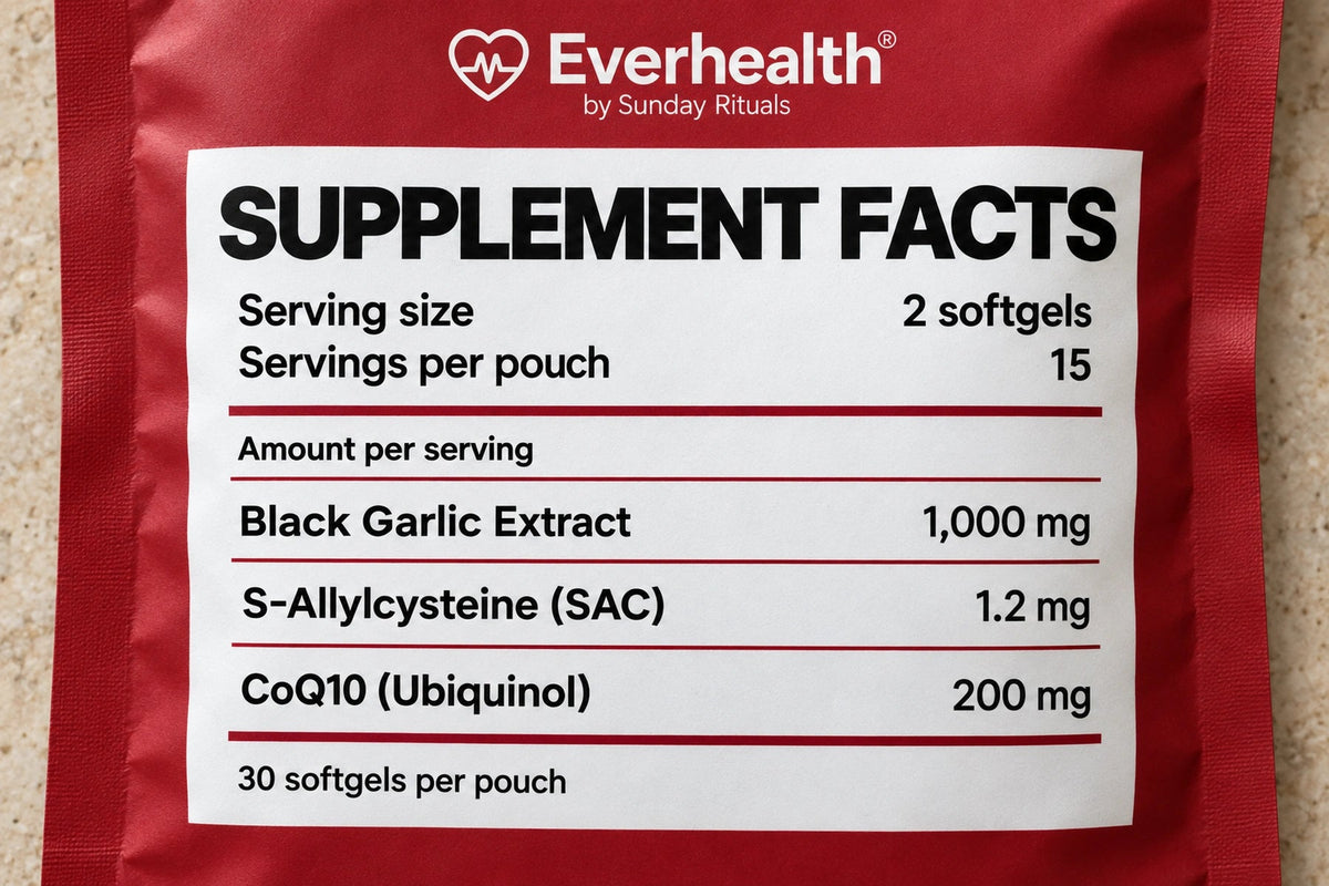 Supplied Fermented Garlic Supplement Facts artwork