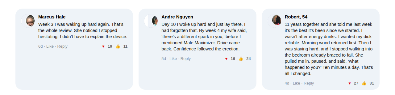 Customer reviews from Marcus Hale, Andre Nguyen and Robert, 54